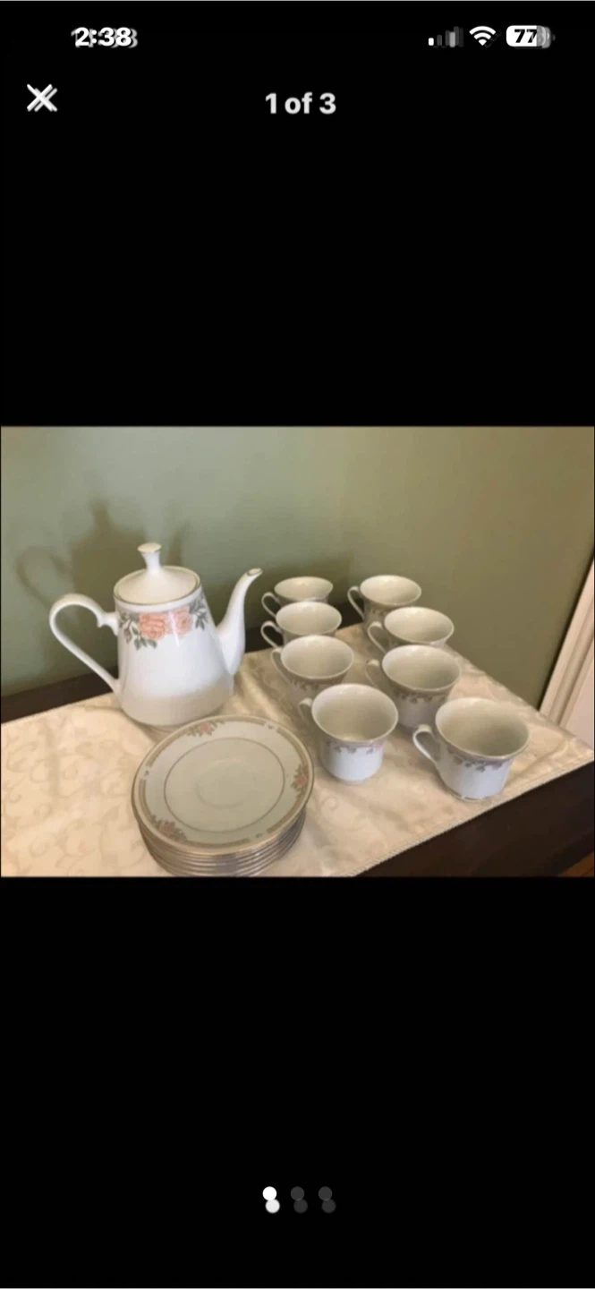 Vintage Teapot and Cup Set with Saucers - photo 2