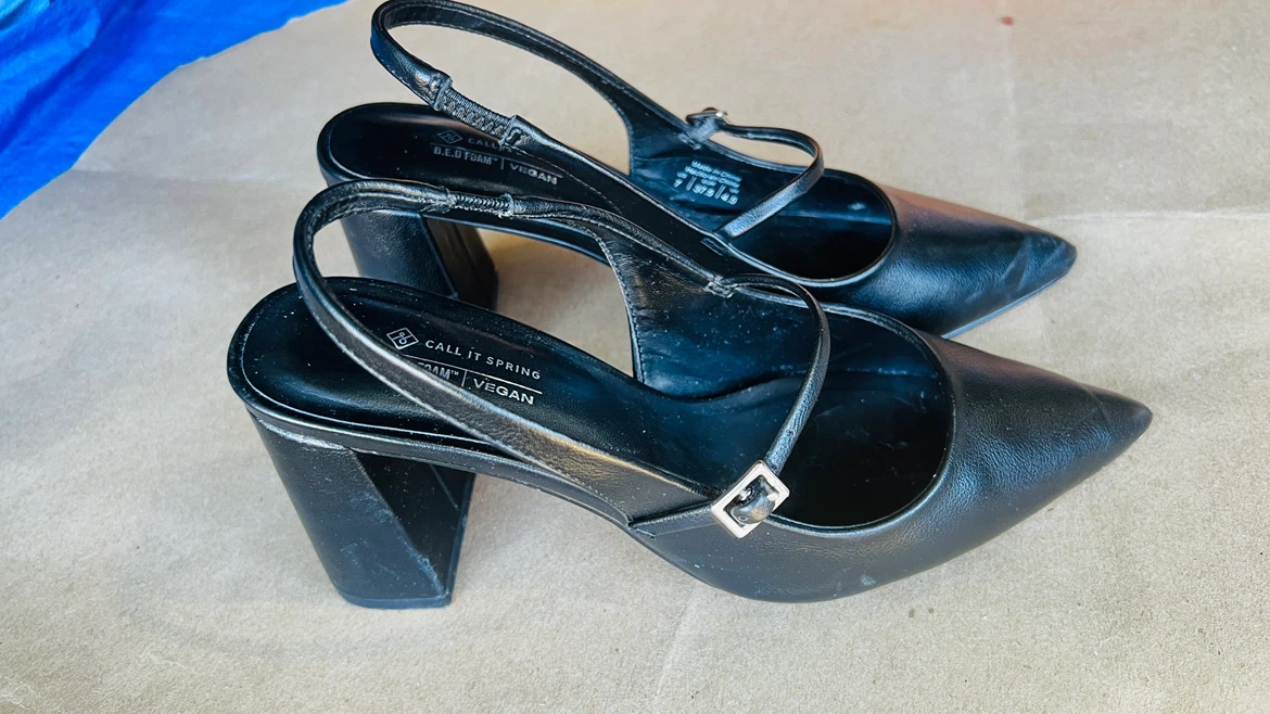 Call It Spring Black Vegan Slingback Heels - photo 3
