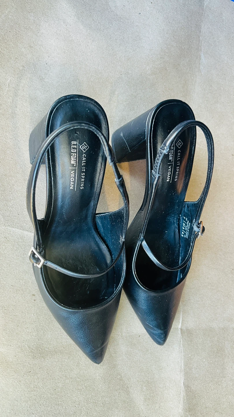 Call It Spring Black Vegan Slingback Heels - photo 4
