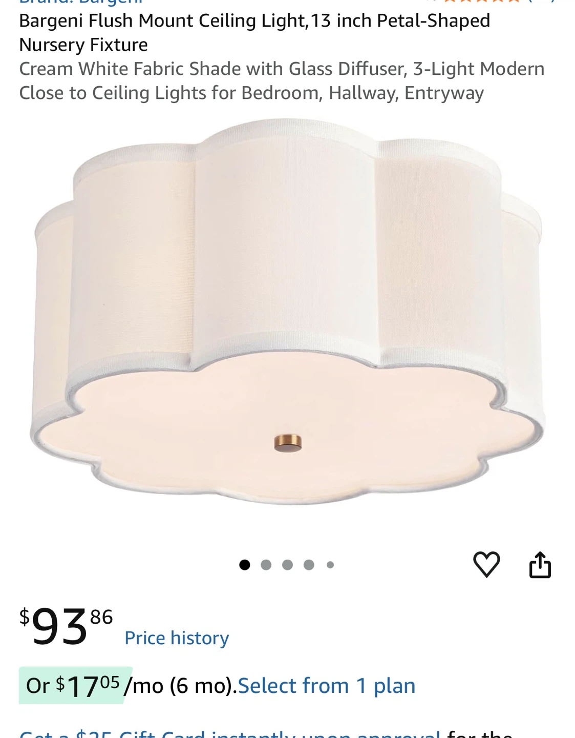 New  Ceiling Light - 13 inch