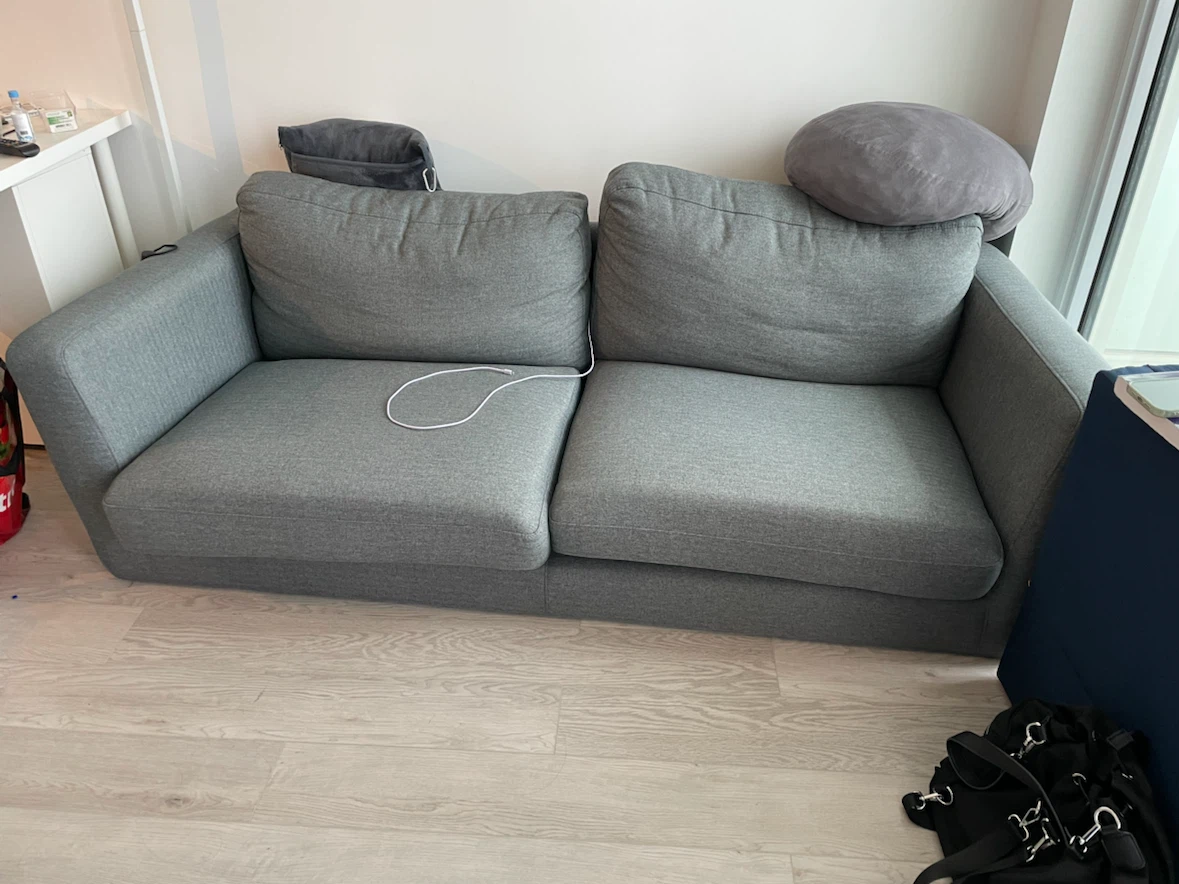 Grey fabric sofa