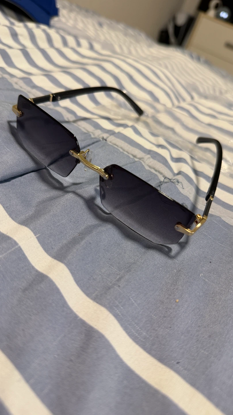 Rimless Gradient Sunglasses Gold Frame