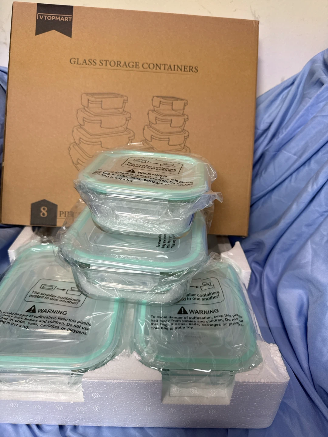 Vtopmart 8-Piece Glass Food Storage Containers