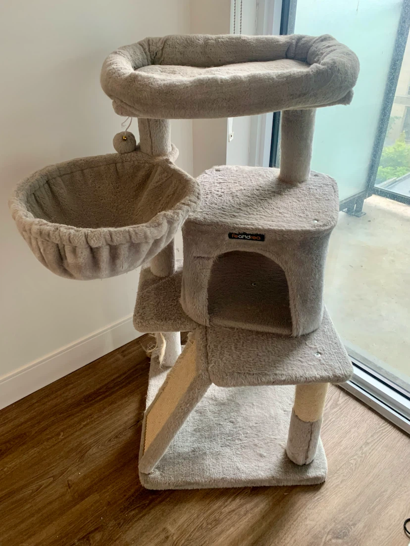 Tefoox Cat Tree Condo with Hammock