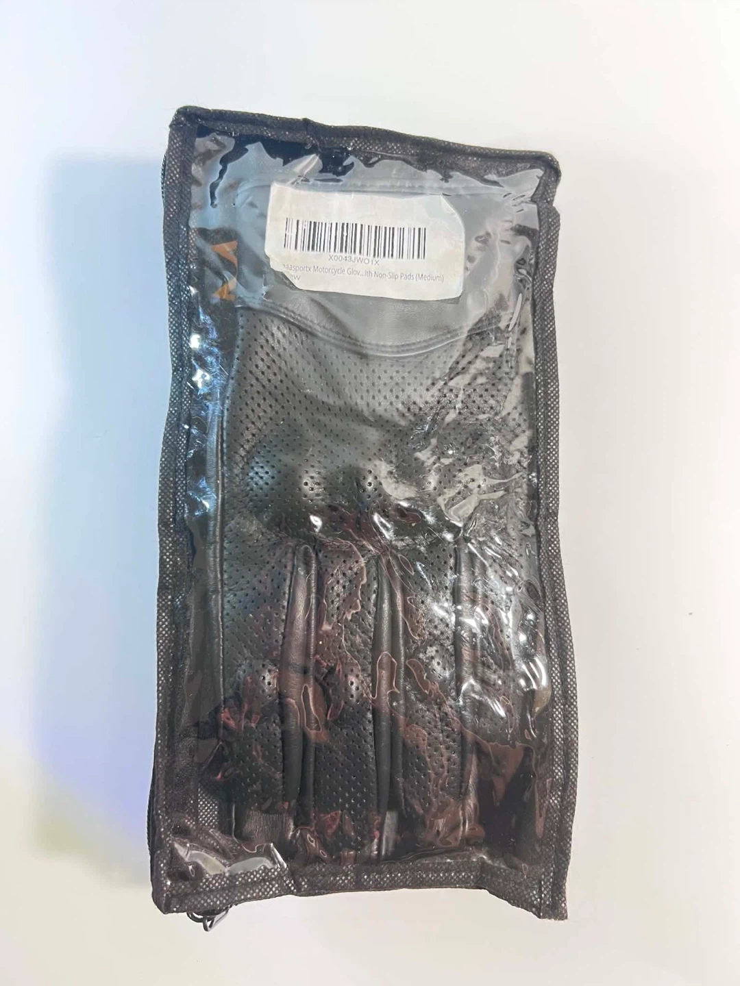 Perforated Leather Motorcycle Gloves (Medium) - photo 4