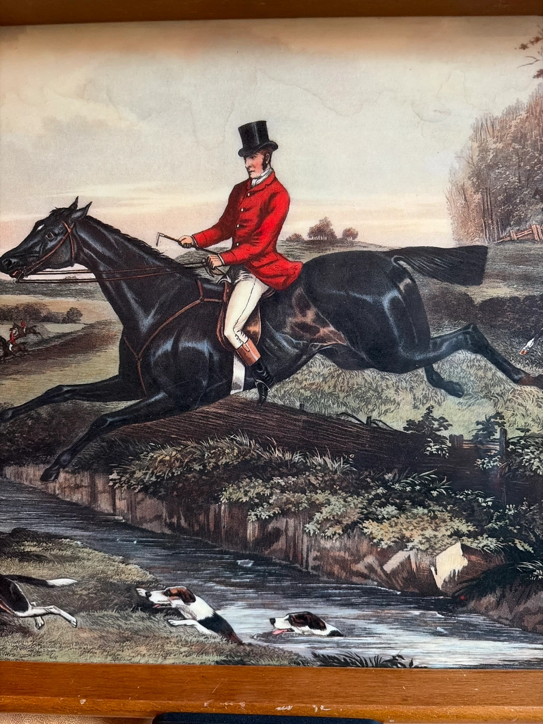 Beautiful Vintage Fox Hunting Scene Serving Tray - photo 2