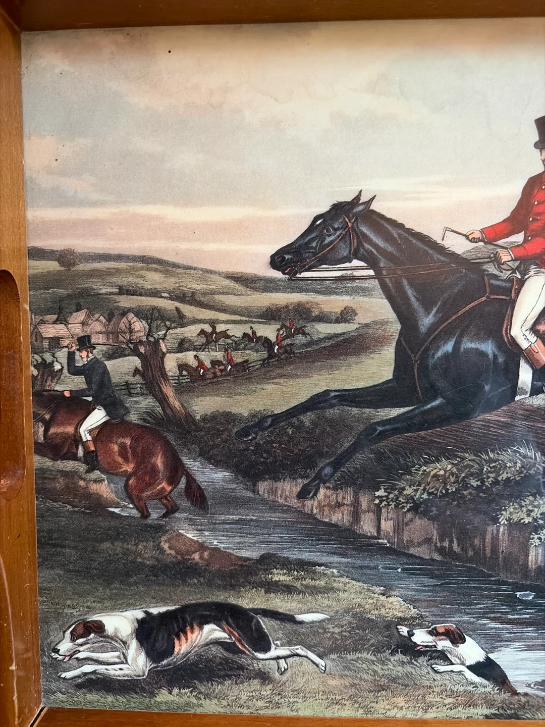 Beautiful Vintage Fox Hunting Scene Serving Tray - photo 3