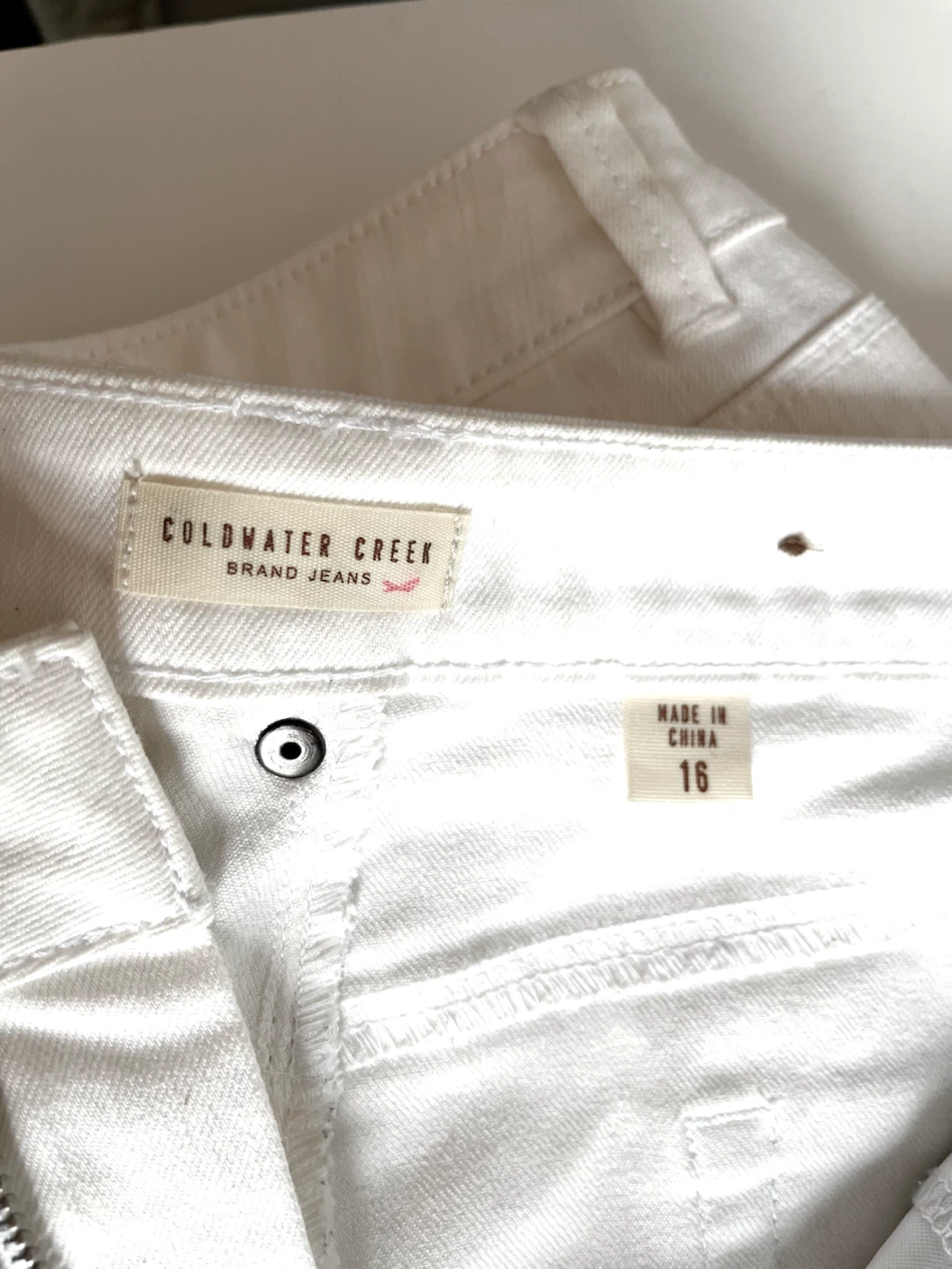 🤍 White Denim Jeans Size 16 (L) - photo 2