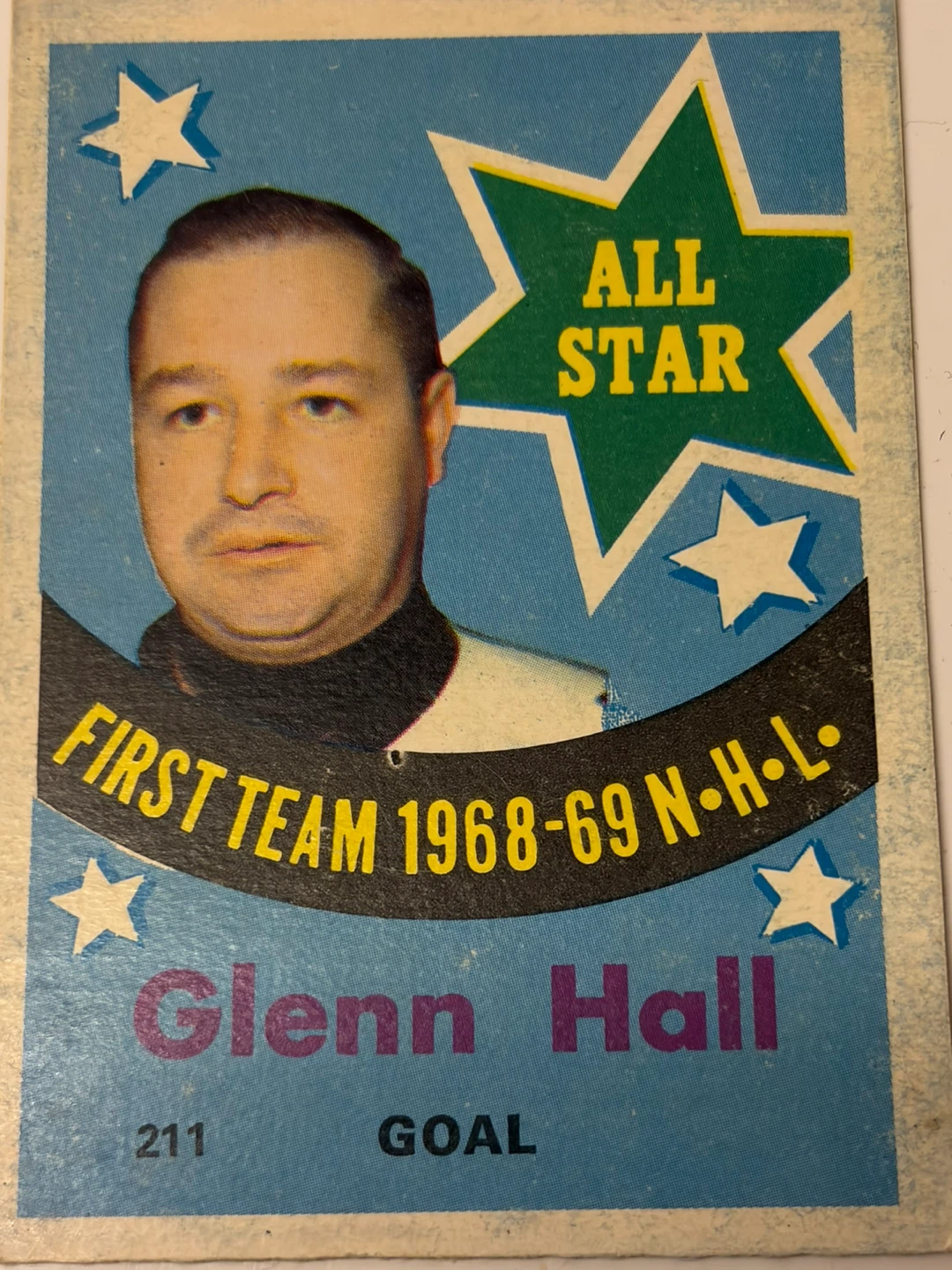 1969-70 GLENN HALL ALL STAR Card # 211 !