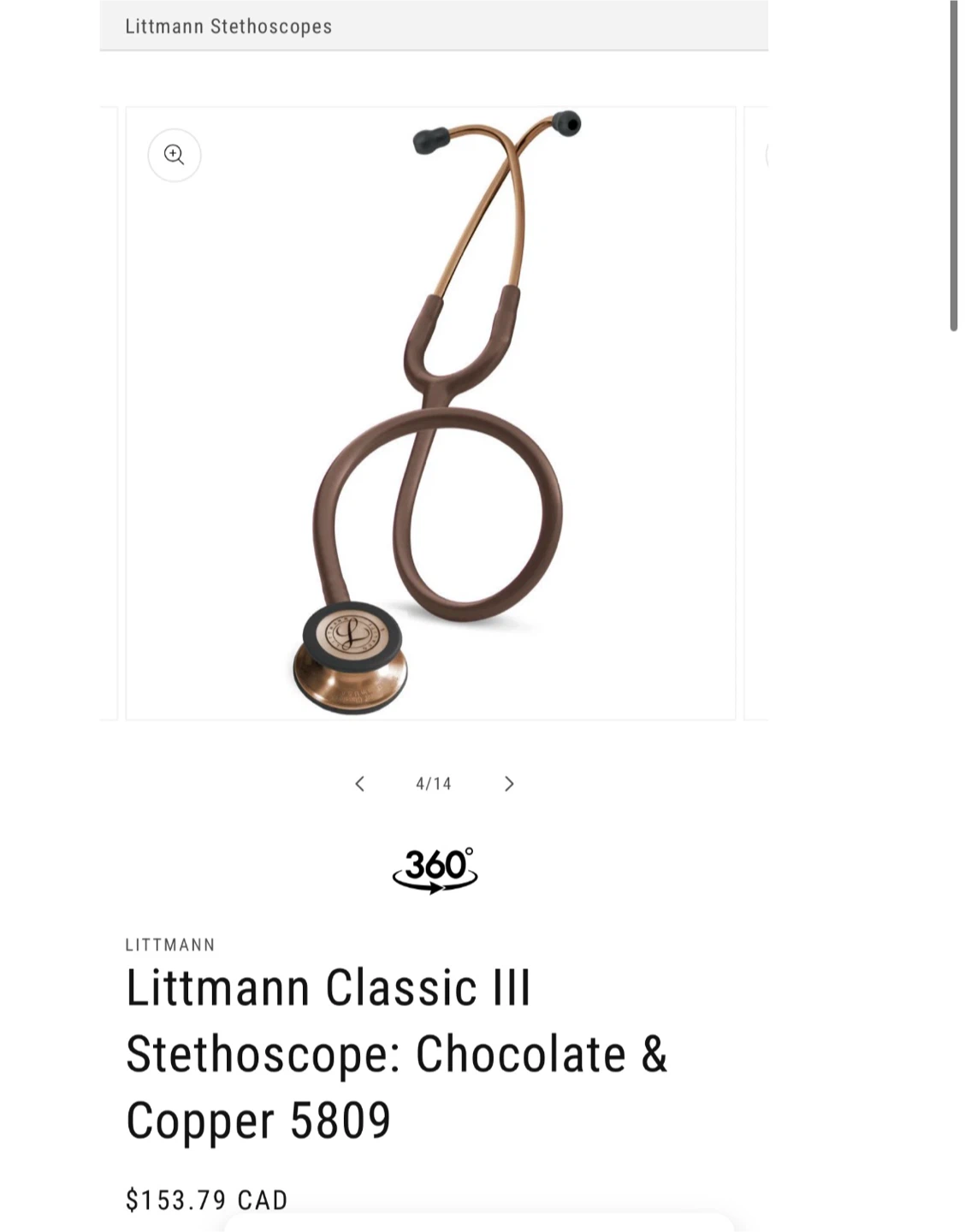 3M Littmann Classic III Stethoscope: Chocolate & Copper 5809 - photo 2