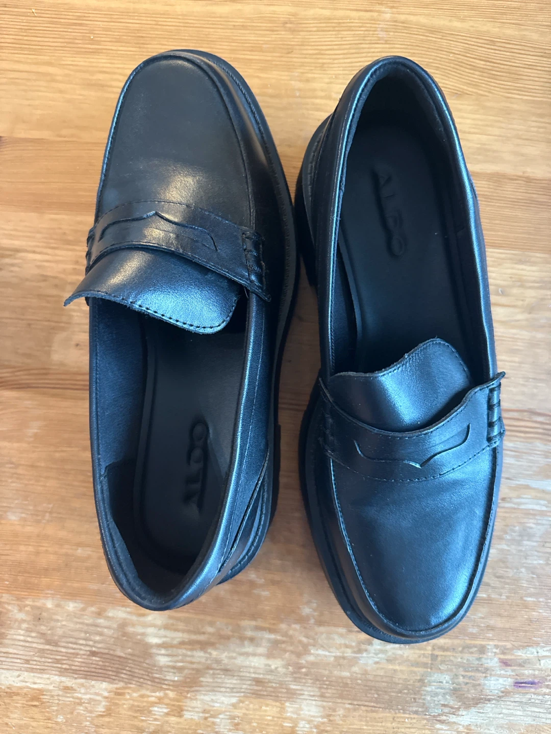 ALDO Black Leather Platform Loafers - photo 3