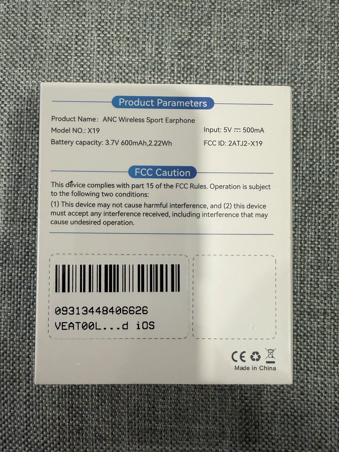 ANC Wireless Sports Headphones X19 - photo 2