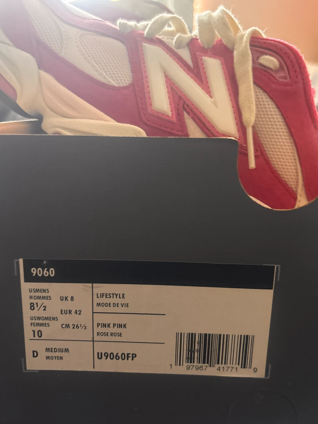 New Balance 9060 Pink Running Shoes US Women's 10 - photo 3