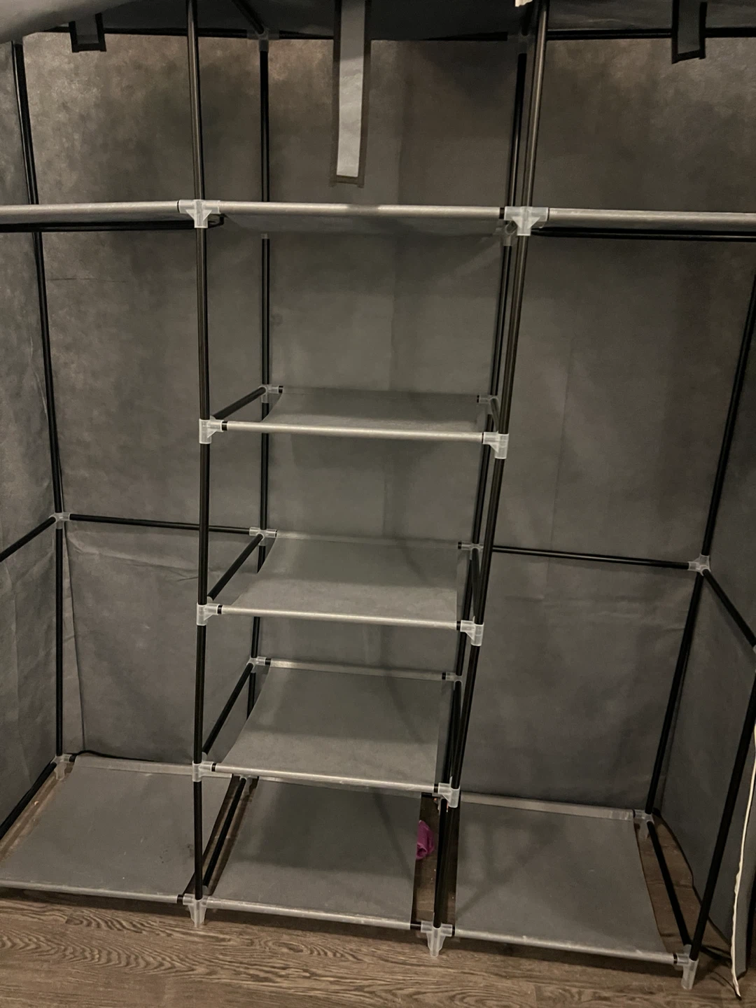 Grey Fabric Wardrobe Closet Organizer
