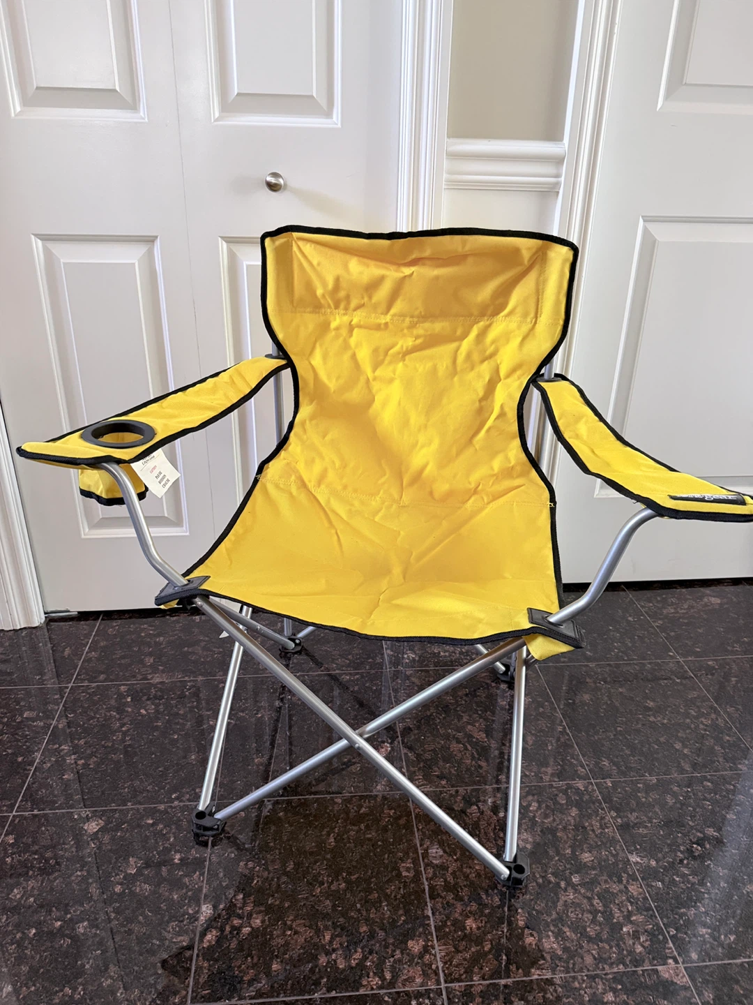 Tera Gear Yellow Camping Chair with Cup Holder