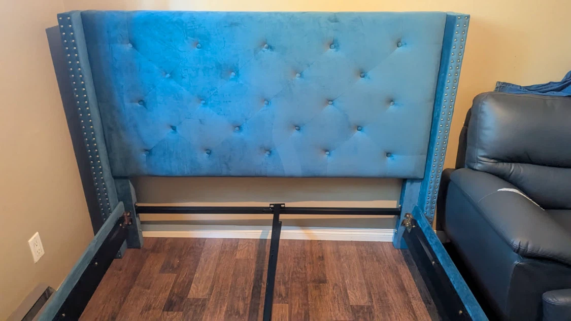 Blue Velvet Tufted Bed Frame