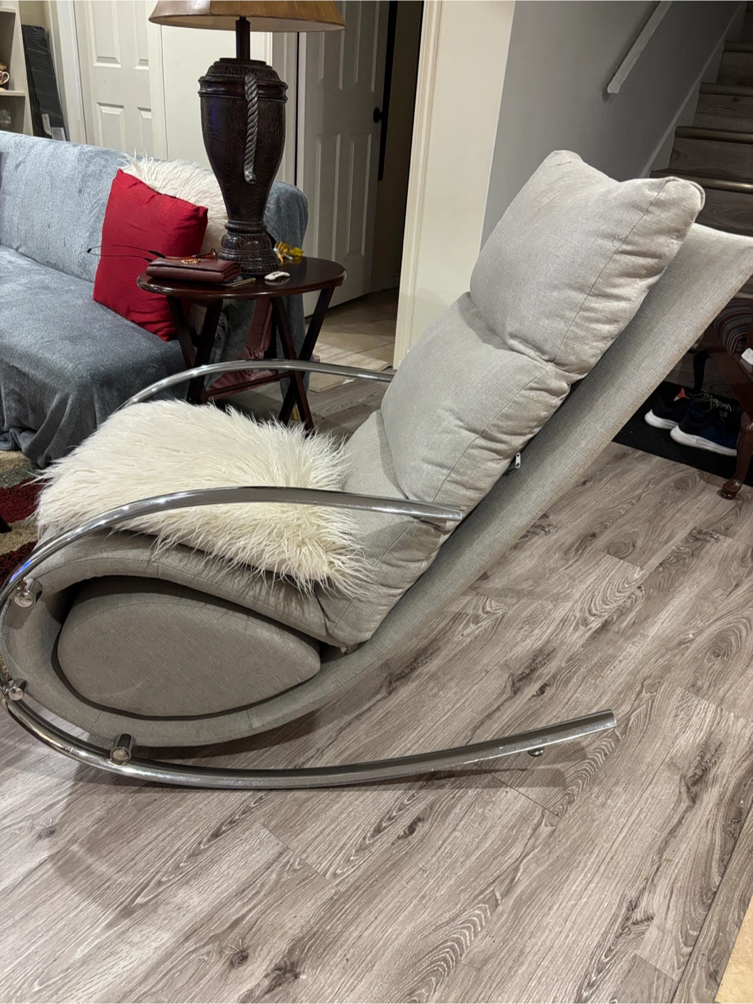 Modern Chrome Rocking Chair - - photo 2