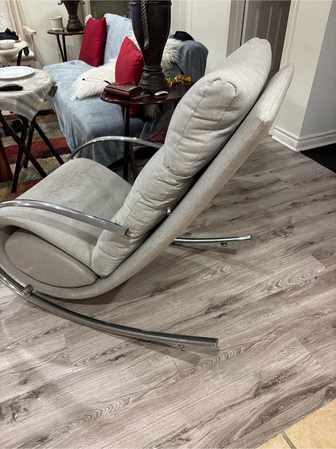 Modern Chrome Rocking Chair - - photo 4