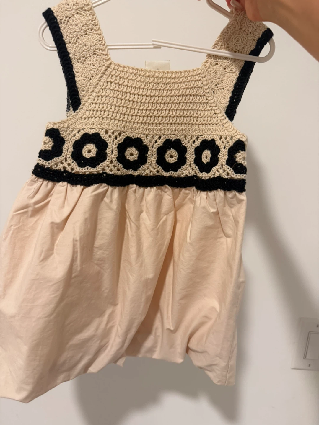 Zara Crochet Dress - Beige/Black - 2 Years