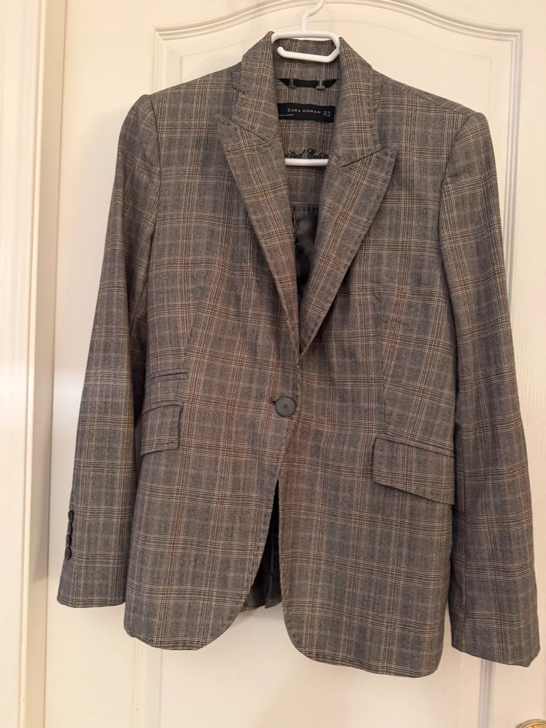 Zara fine wool Plaid Blazer woman