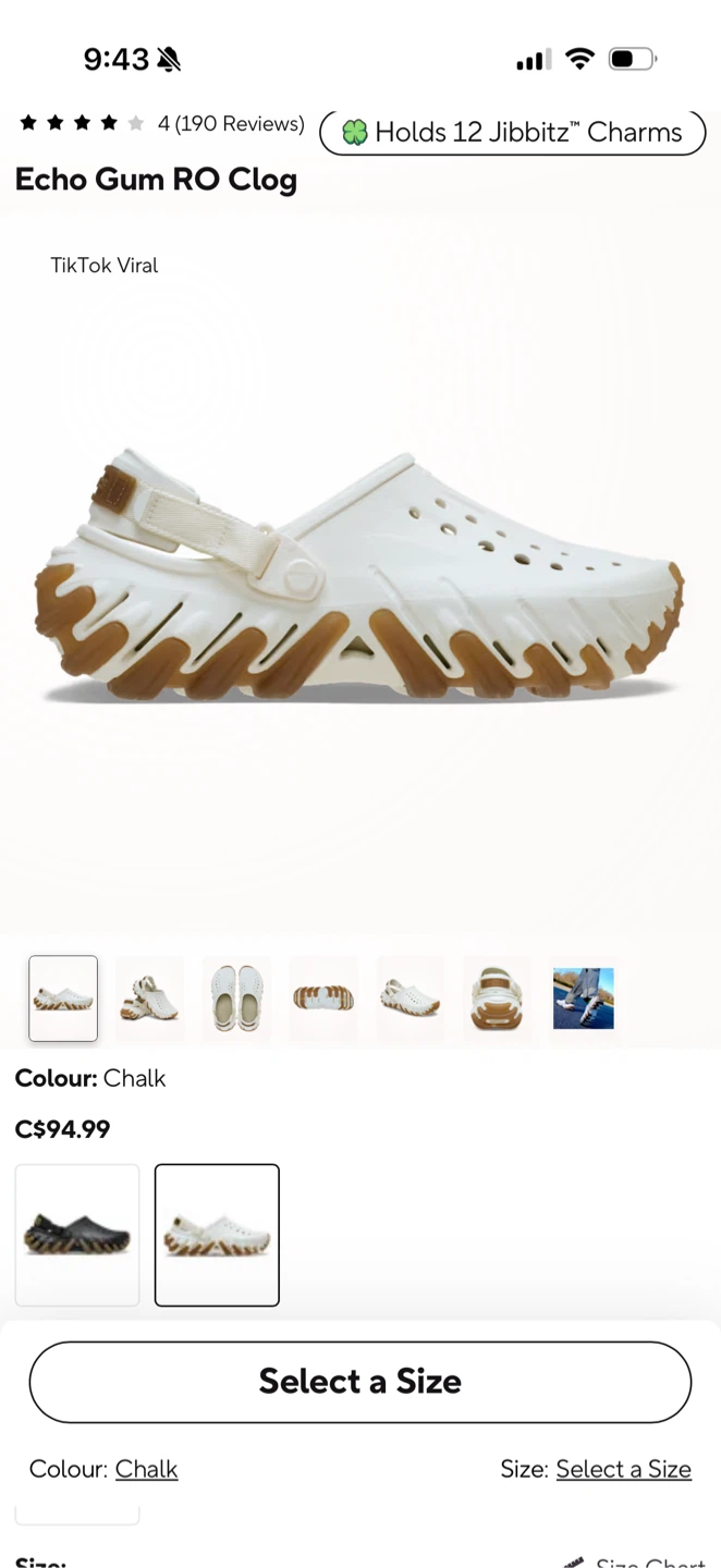 Crocs Brand New! Echo Gum RO Clog