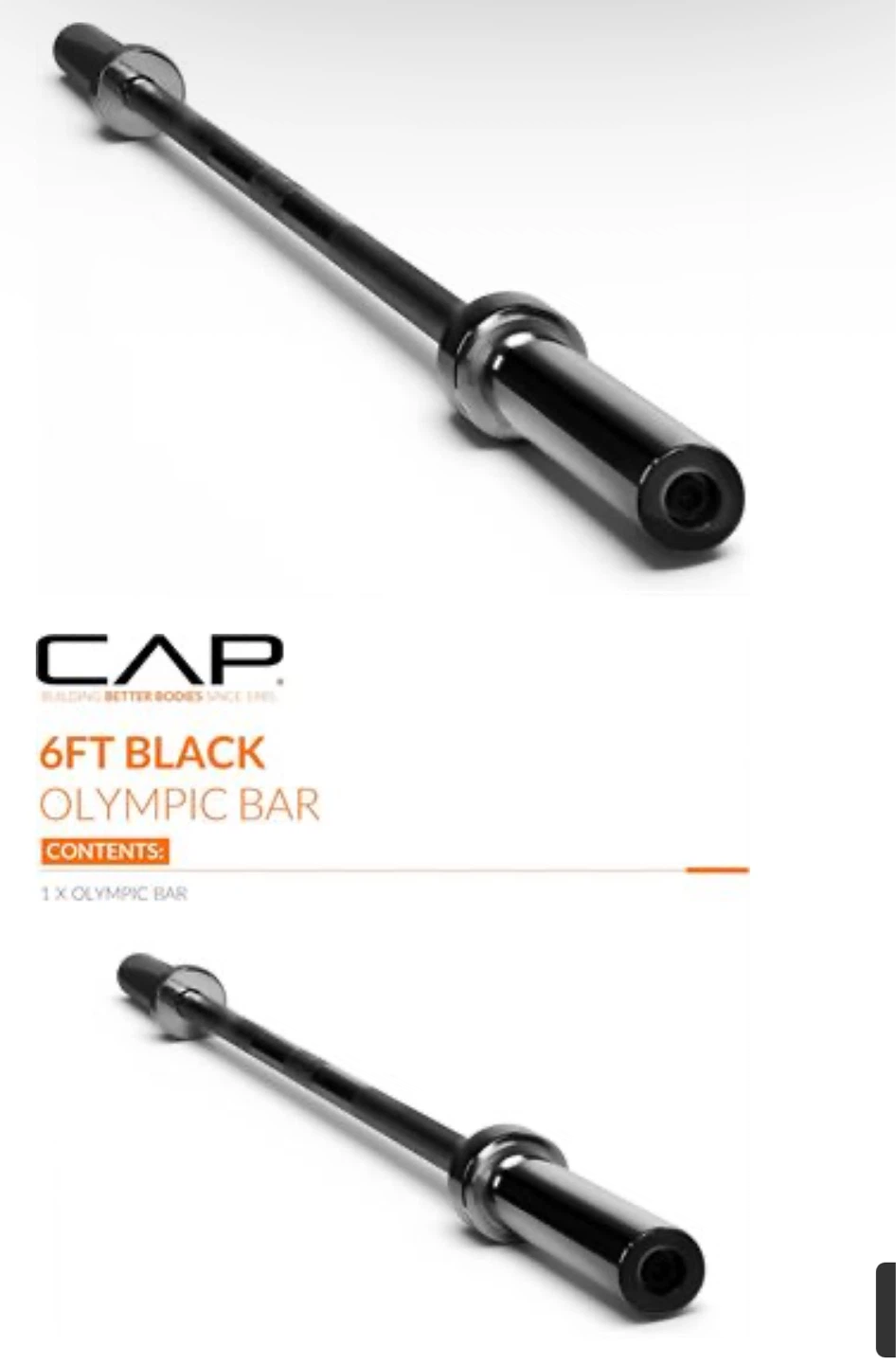 Exercise: 6ft Black Olympic Barbell - photo 2