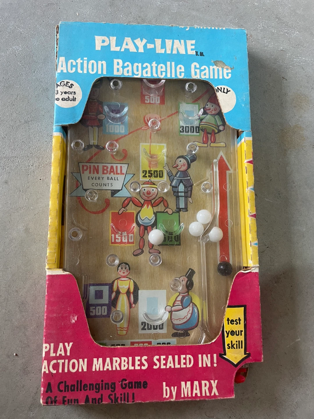 Vintage Marx Play-Line Action Bagatelle Game - still in box