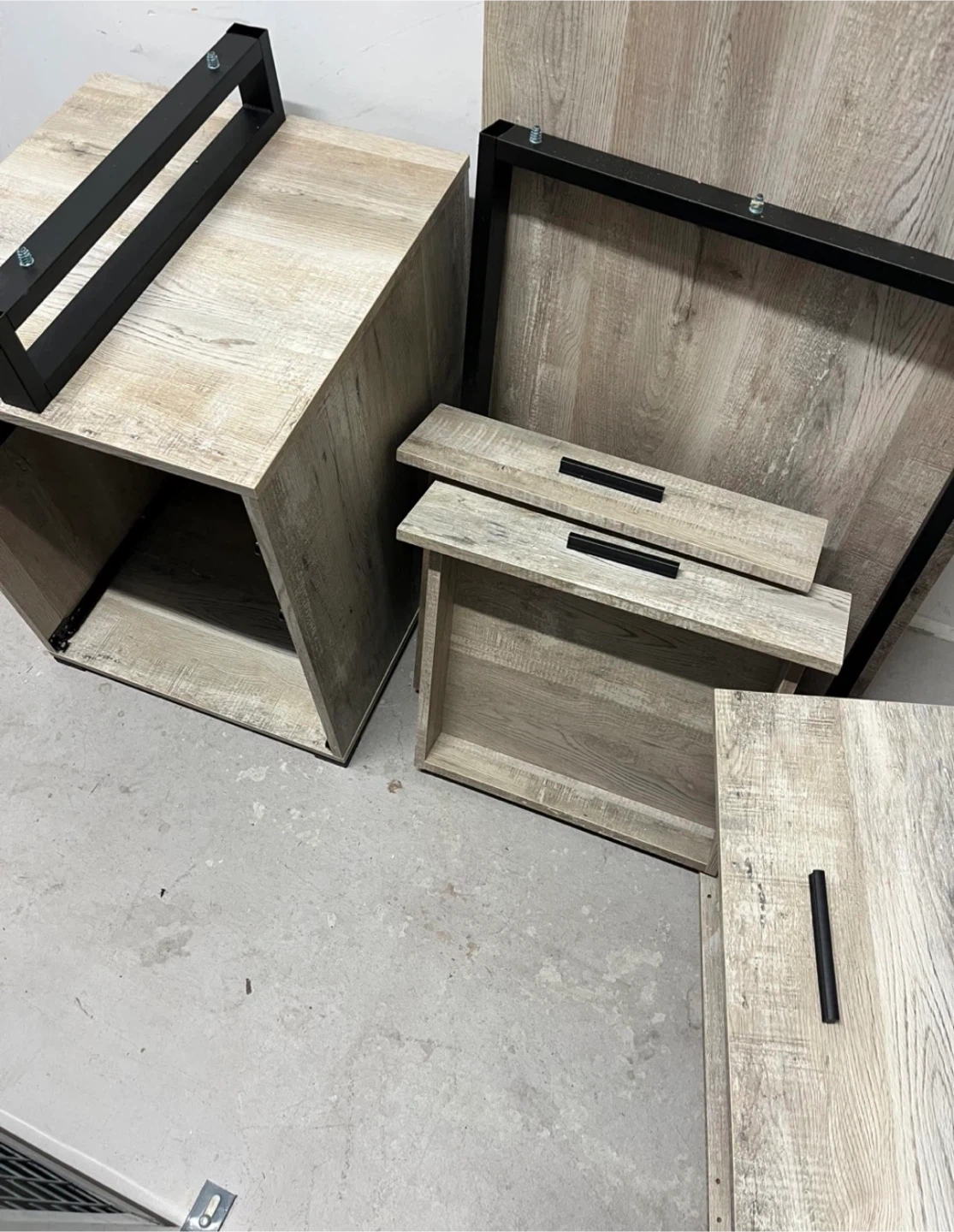 Modern Industrial Office Desk - Grey Oak - photo 2