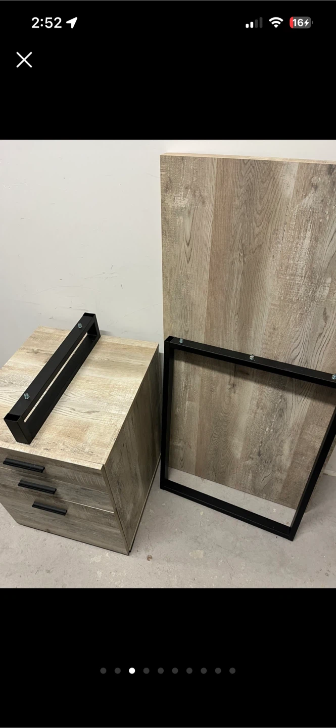 Modern Industrial Office Desk - Grey Oak - photo 3
