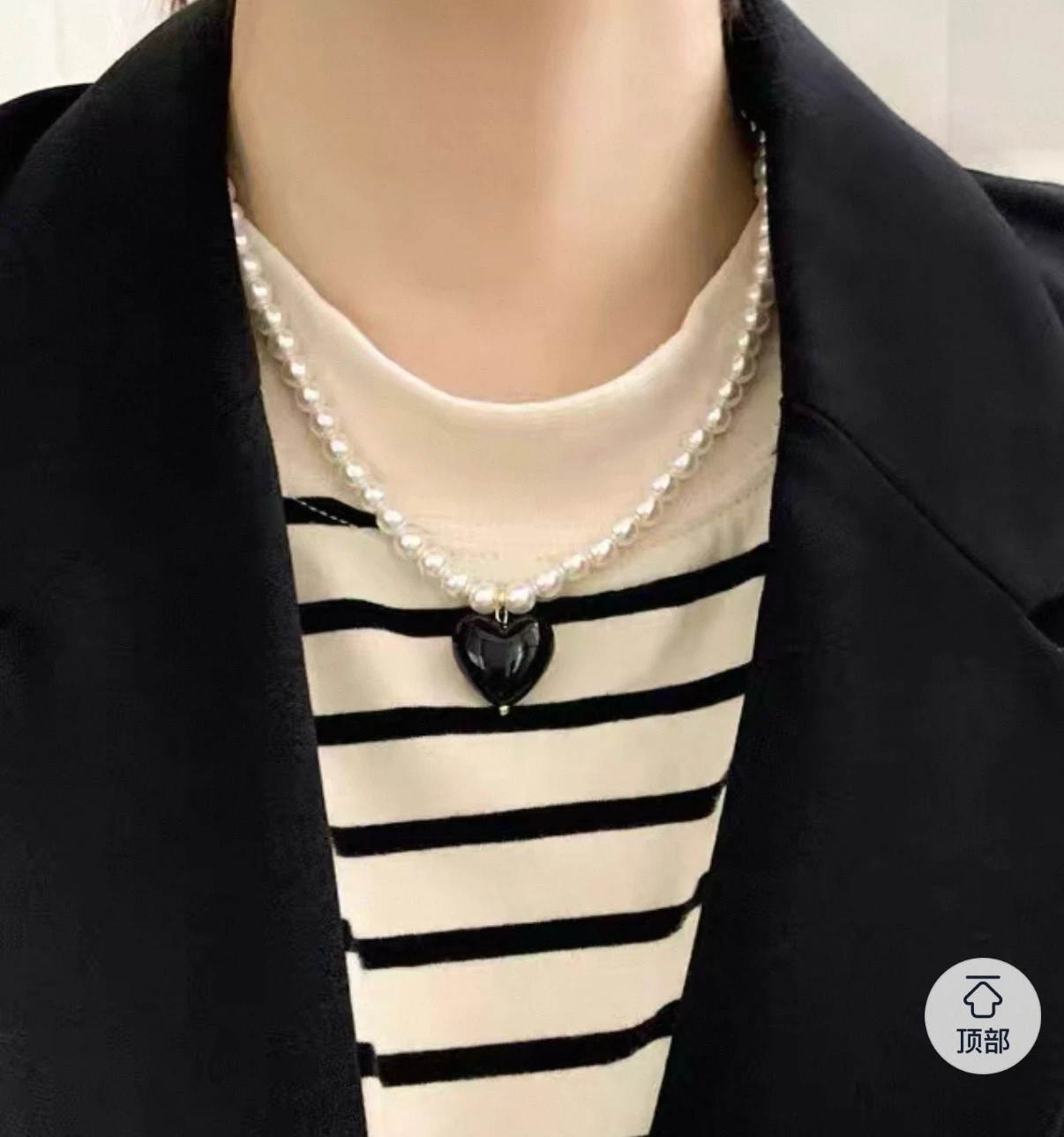 Korean-style heart sharp pearl  necklace - photo 3