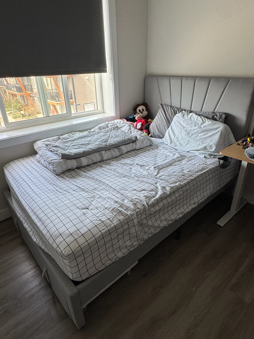 Grey Upholstered Storage Bed Frame