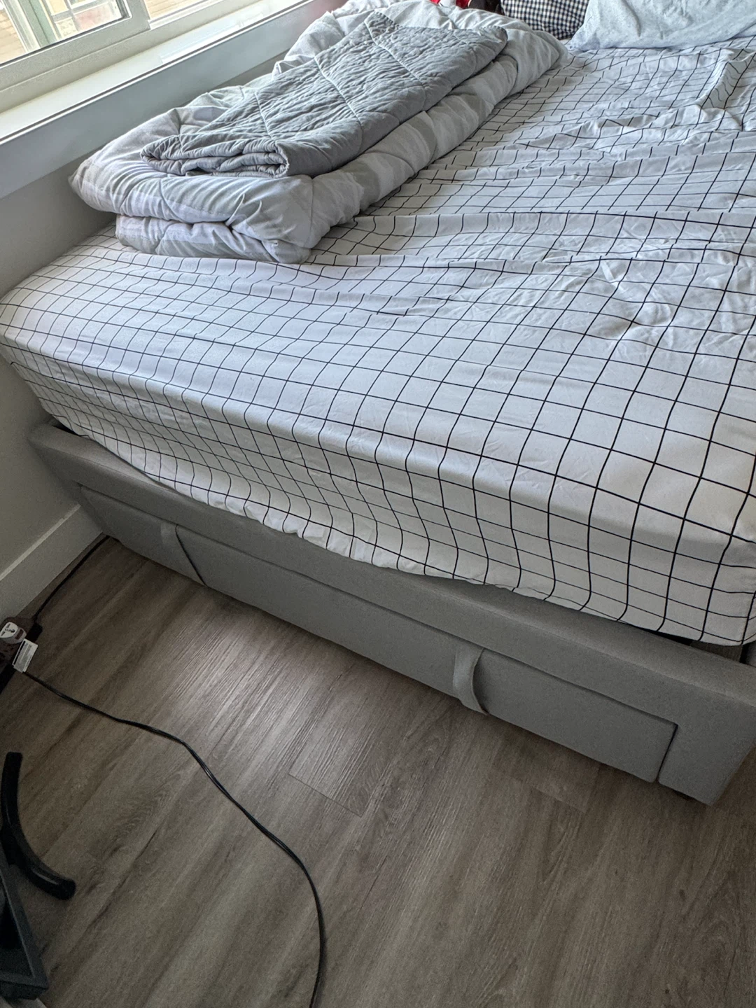 Grey Upholstered Storage Bed Frame - photo 3