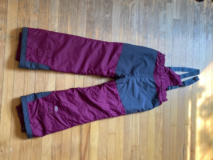 Souris Mini Girls Winter Snow Overalls – Burgundy Floral - photo 5