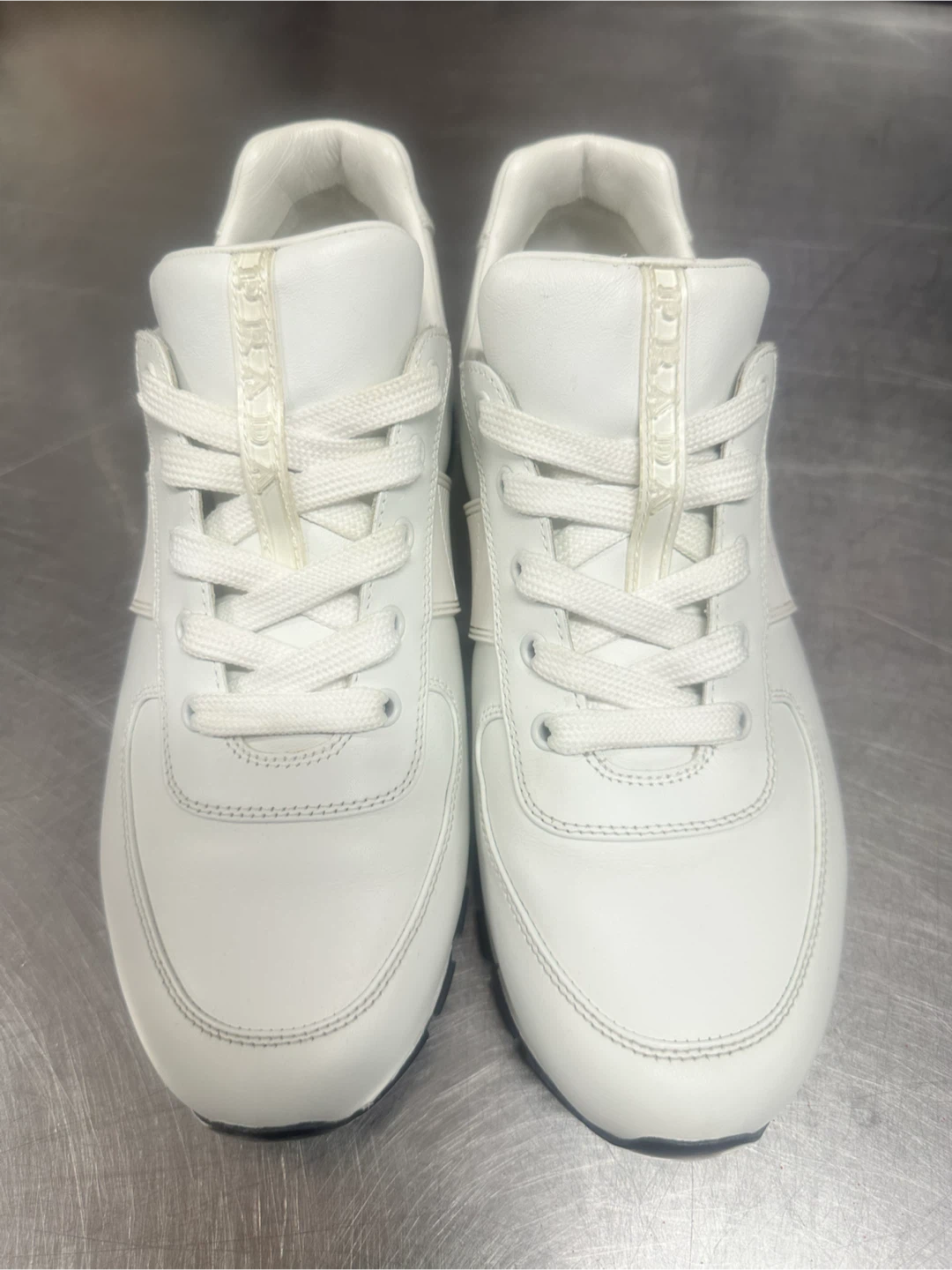 Prada White Leather Sneakers
