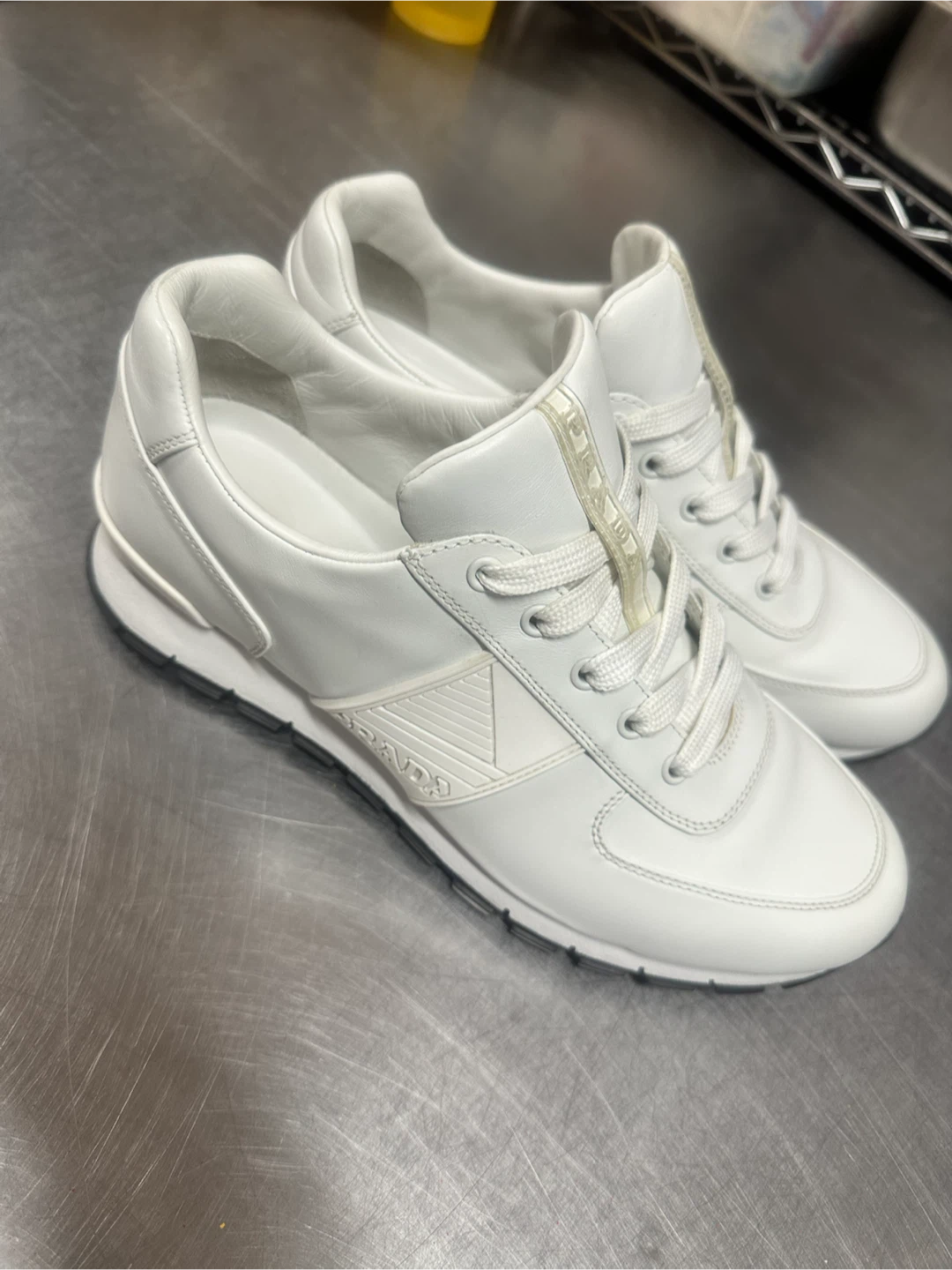 Prada White Leather Sneakers - photo 2