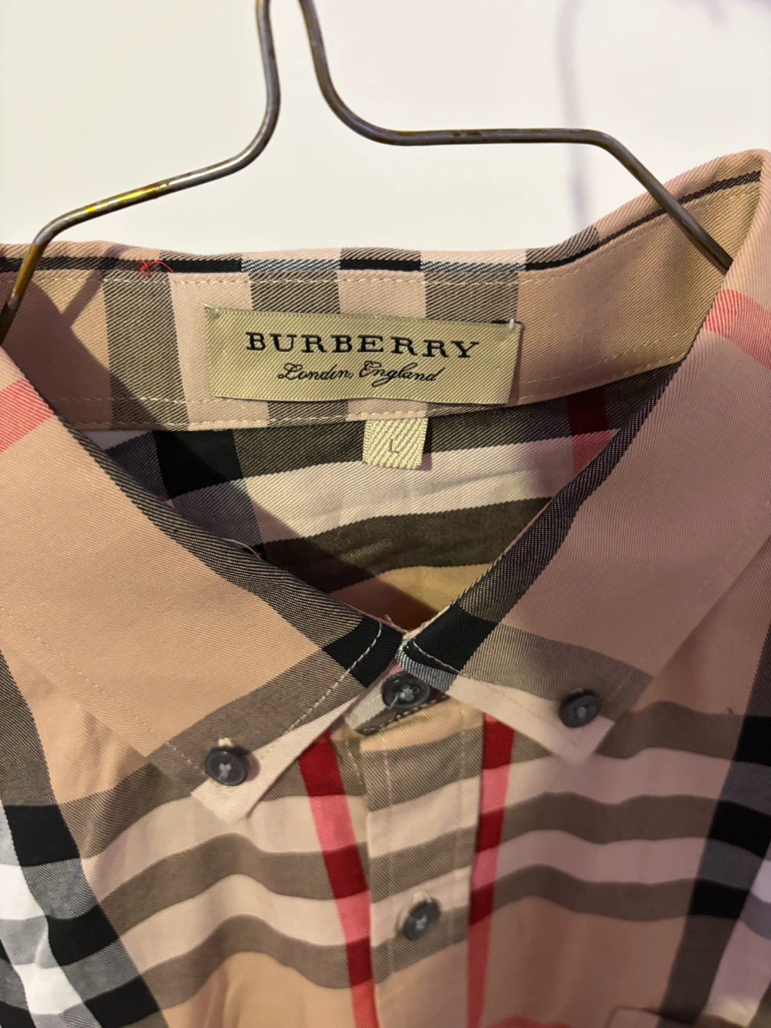 Burberry Nova Check Button-Down Shirt - Size L - photo 2
