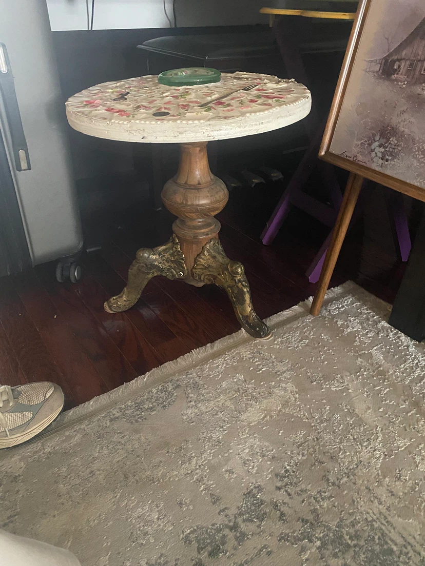 Vintage Mosaic Floral Accent Table - photo 2