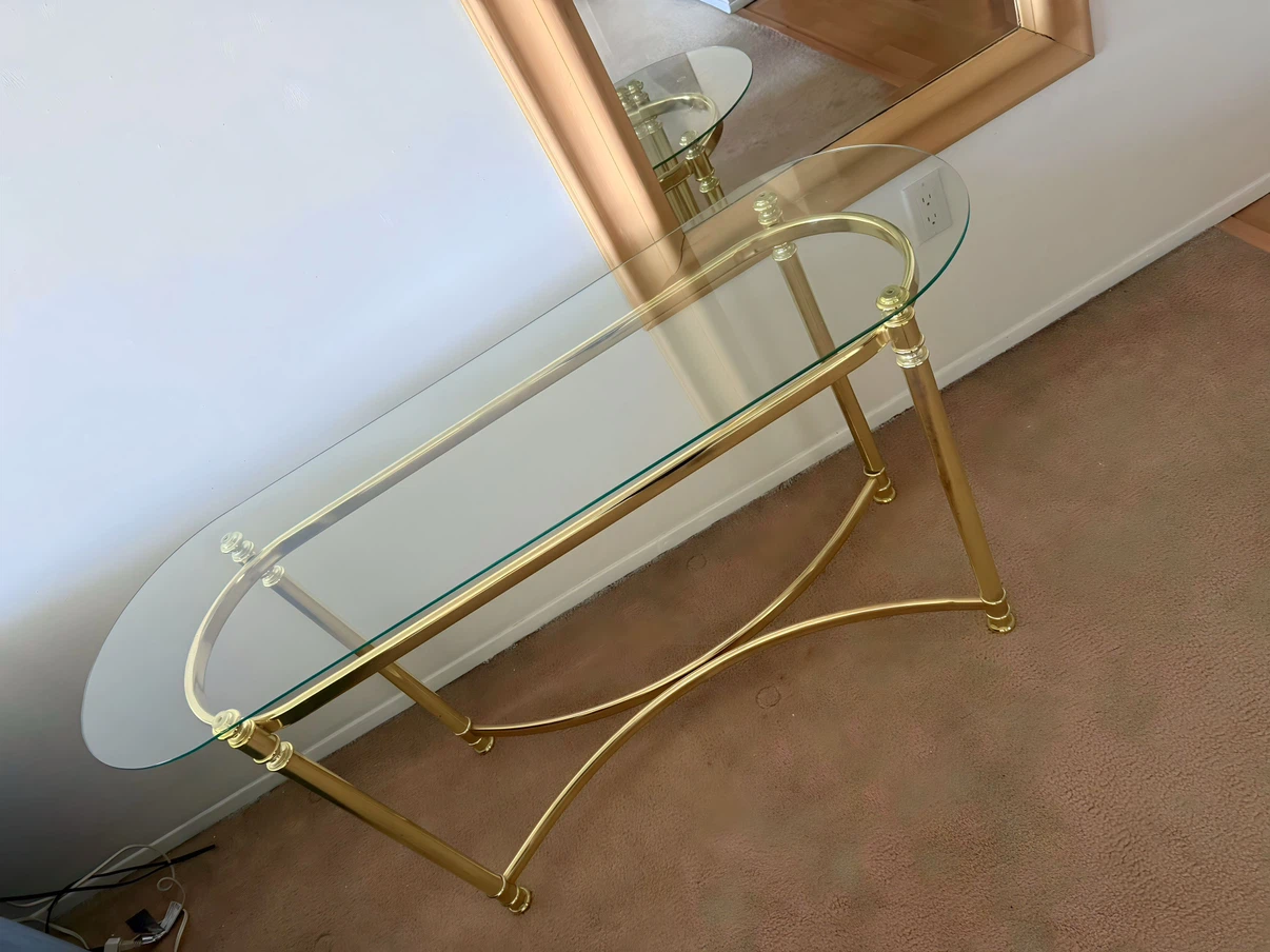 Gold and Glass Console Table