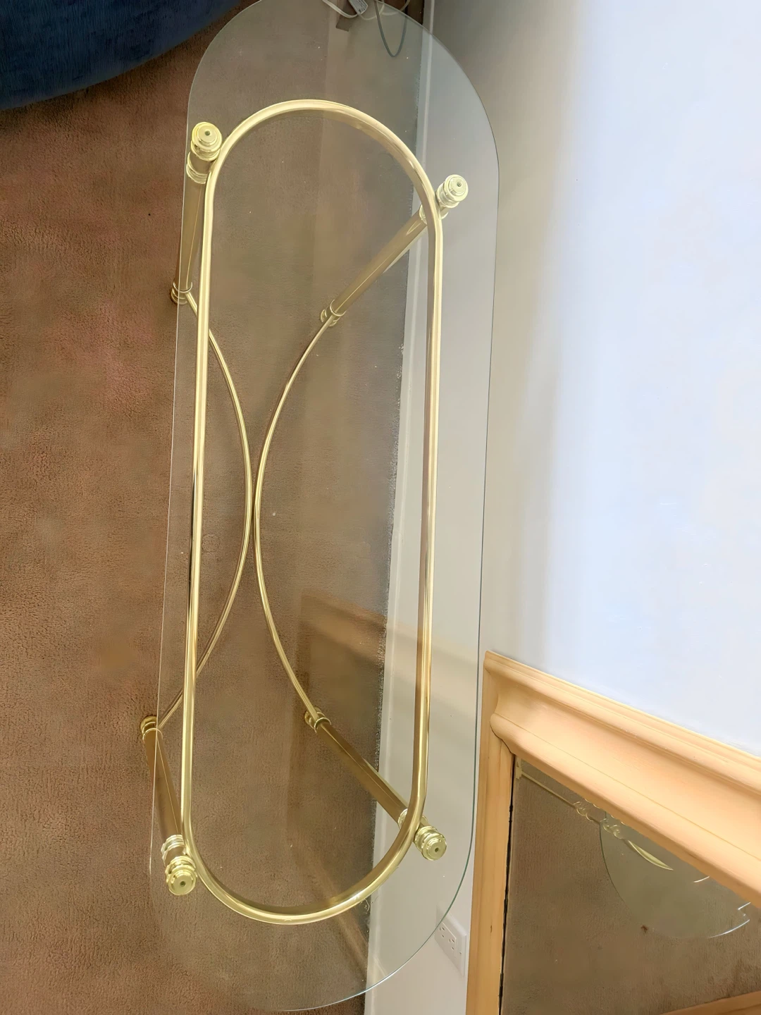 Gold and Glass Console Table - photo 3