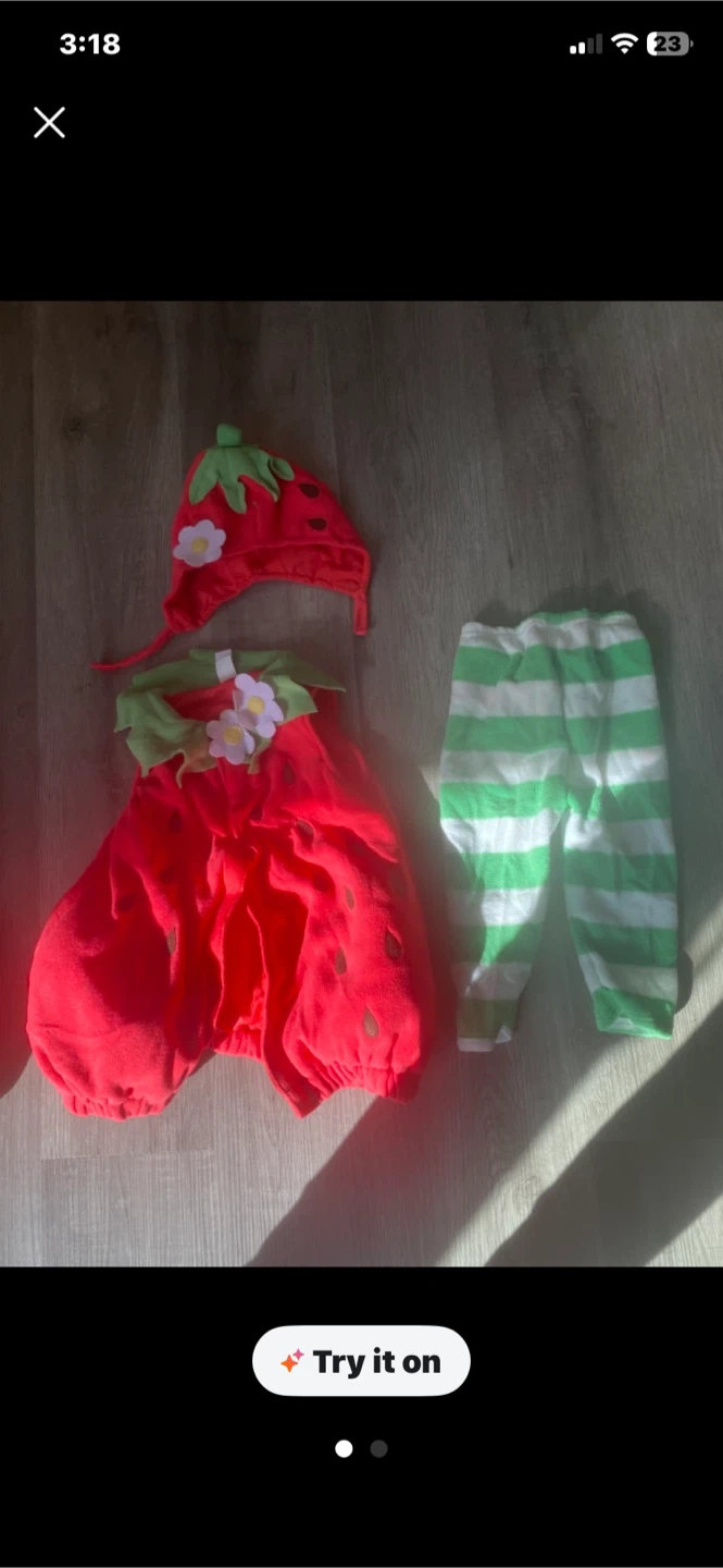 Baby Strawberry Costume with Hat and Pants