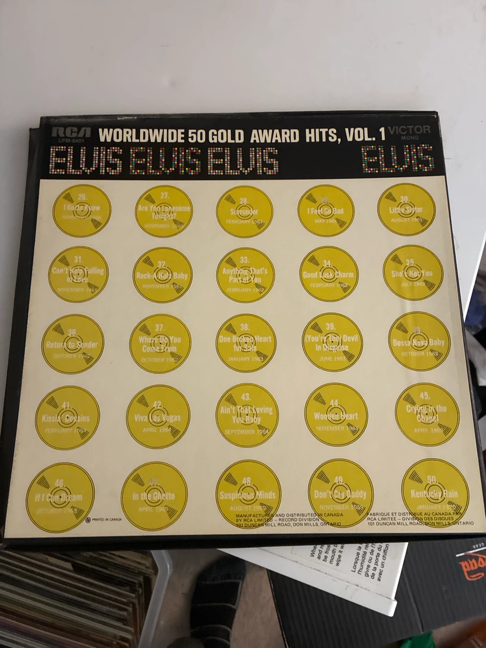 Elvis Presley Worldwide 50 Gold Award Hits Vol. 1 Record Set - photo 2