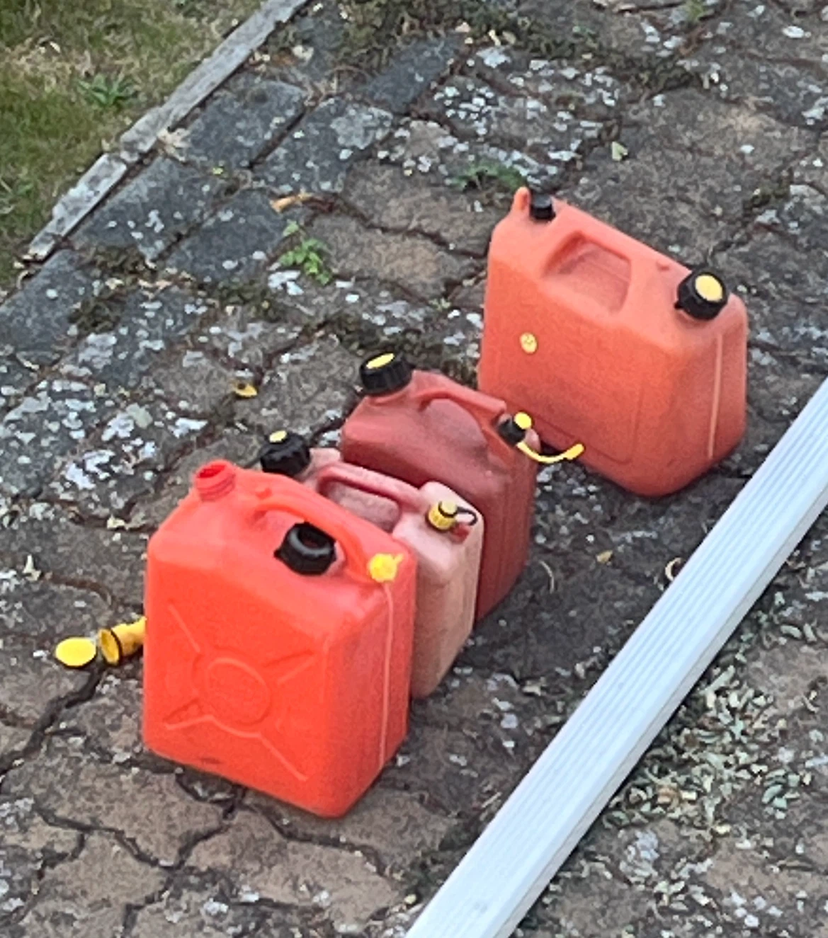 Set of Jerry cans / gas jugs
