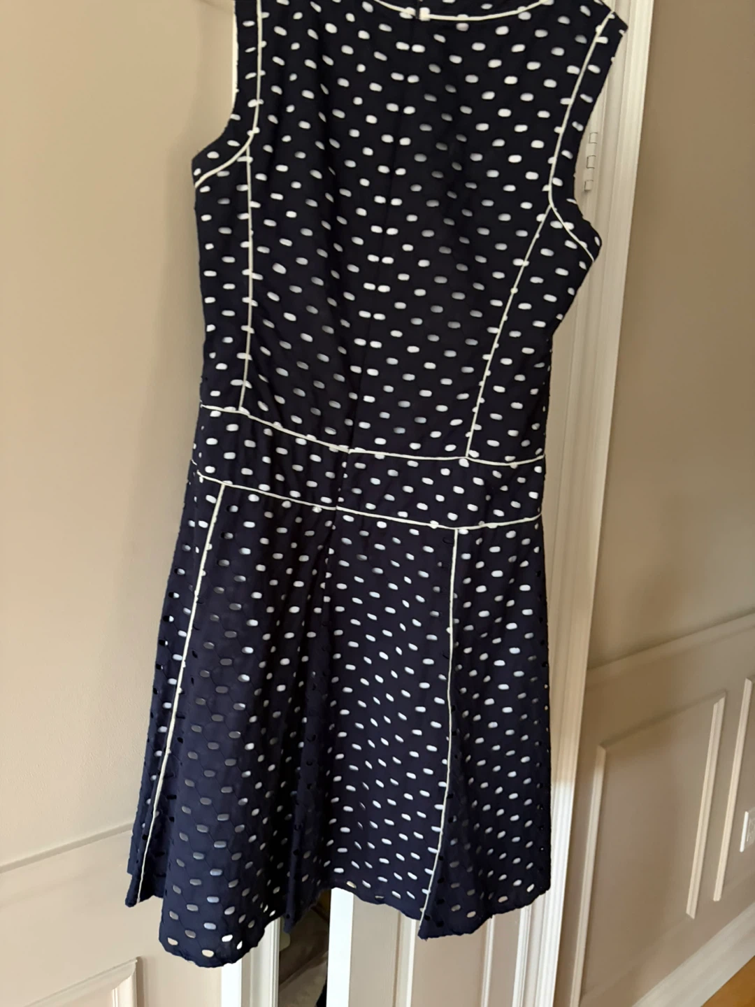 Anne Klein Navy Eyelet Dress Size 8