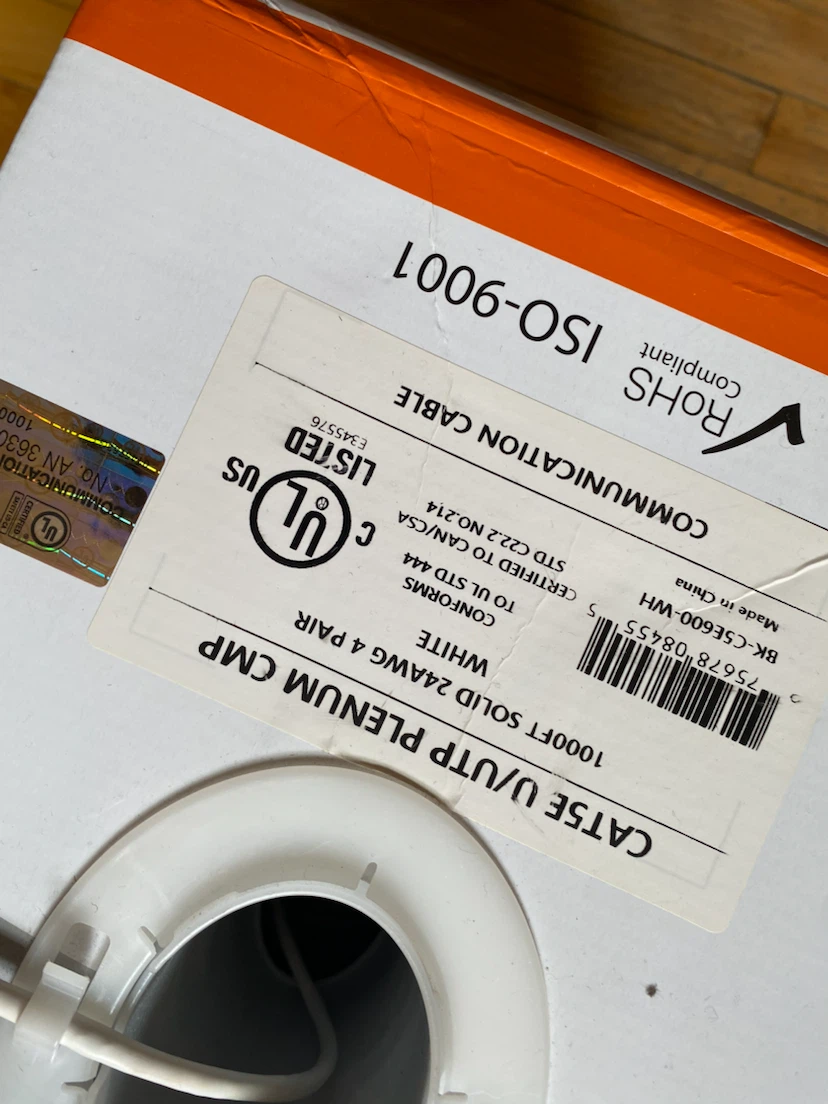Cat5e Plenum CMP Ethernet Cable 1000ft - photo 2