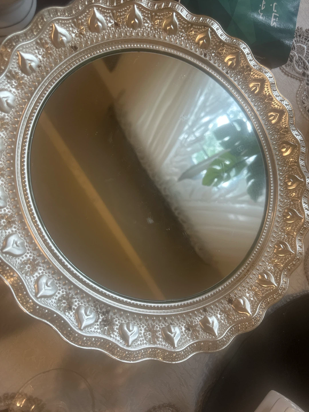 Decorative Silver Tray with Mirror - photo 2