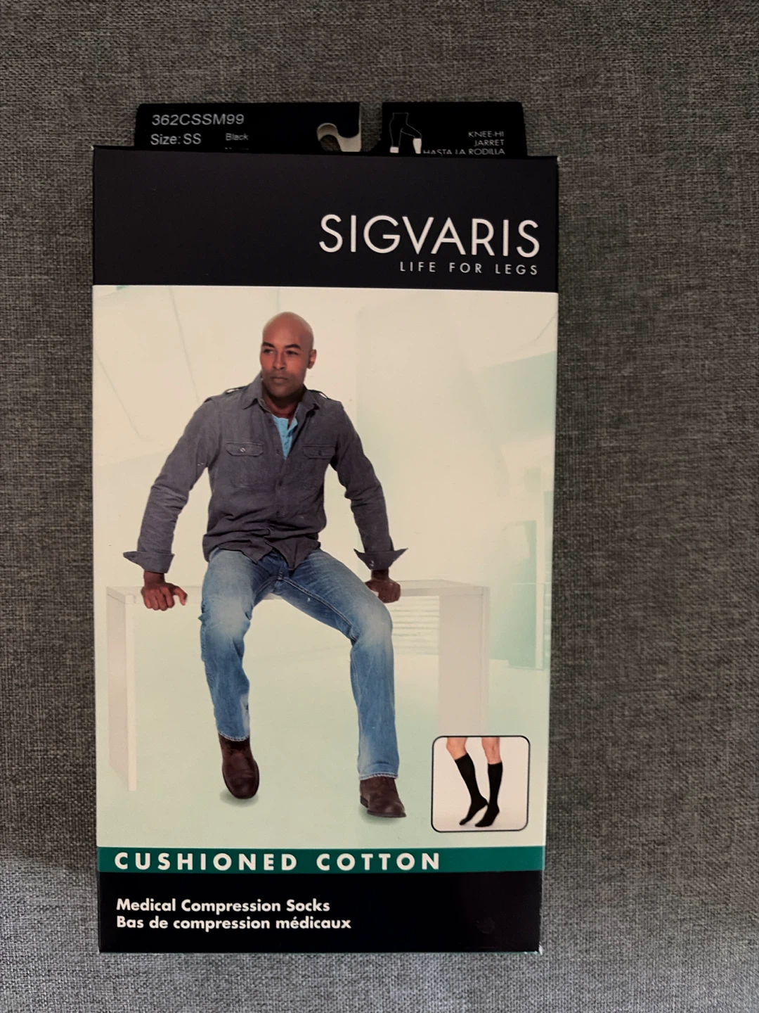NEW Sigvaris Cushioned Cotton Medical Compression Socks - SS