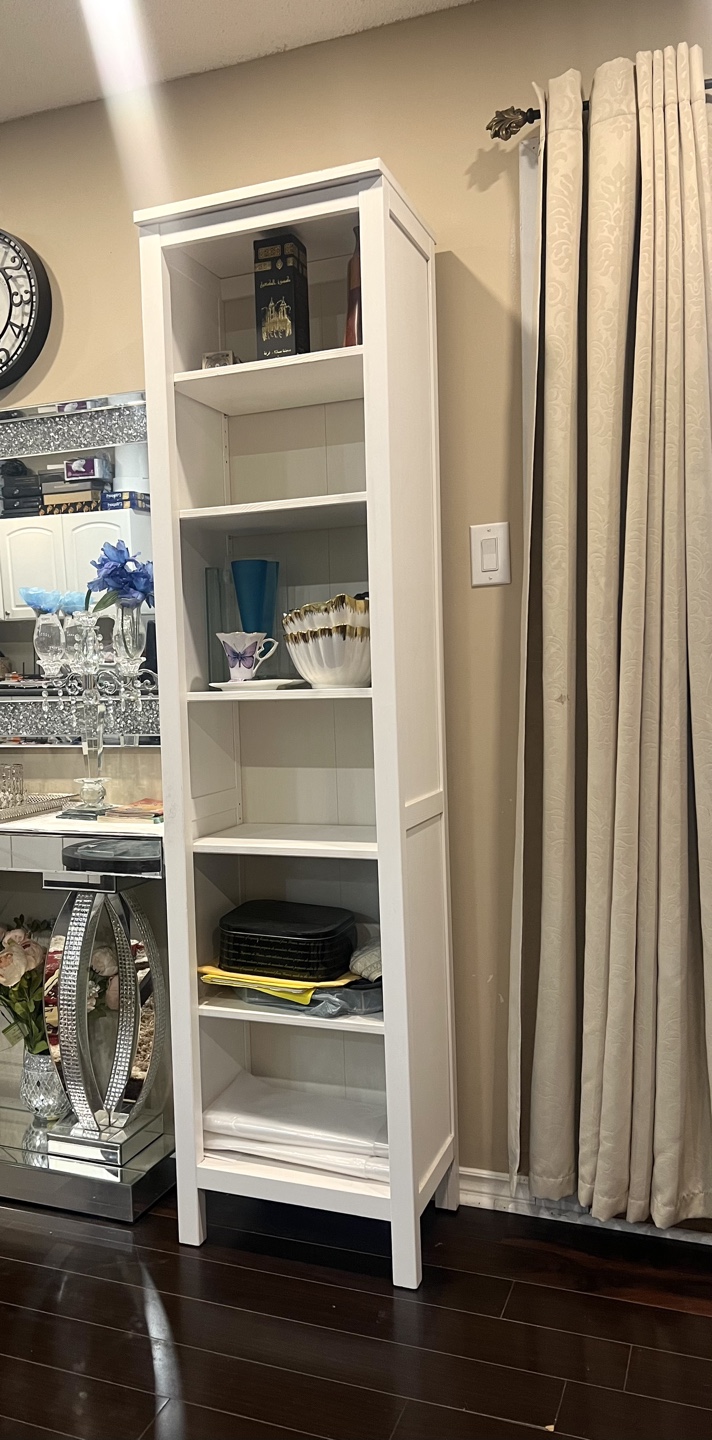 White Tall Narrow Bookshelf