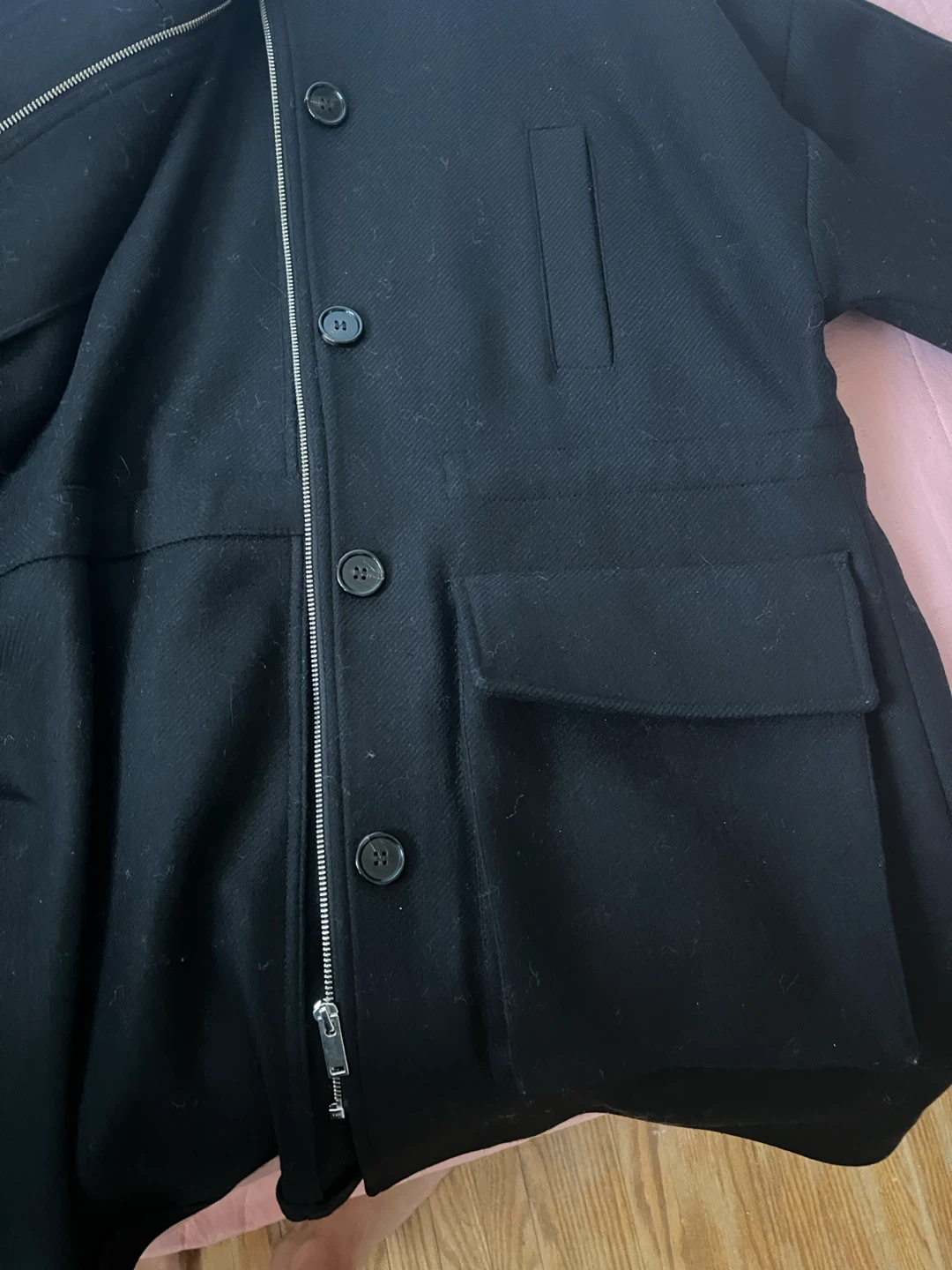 Black Wool-Blend Coat COS small - photo 3