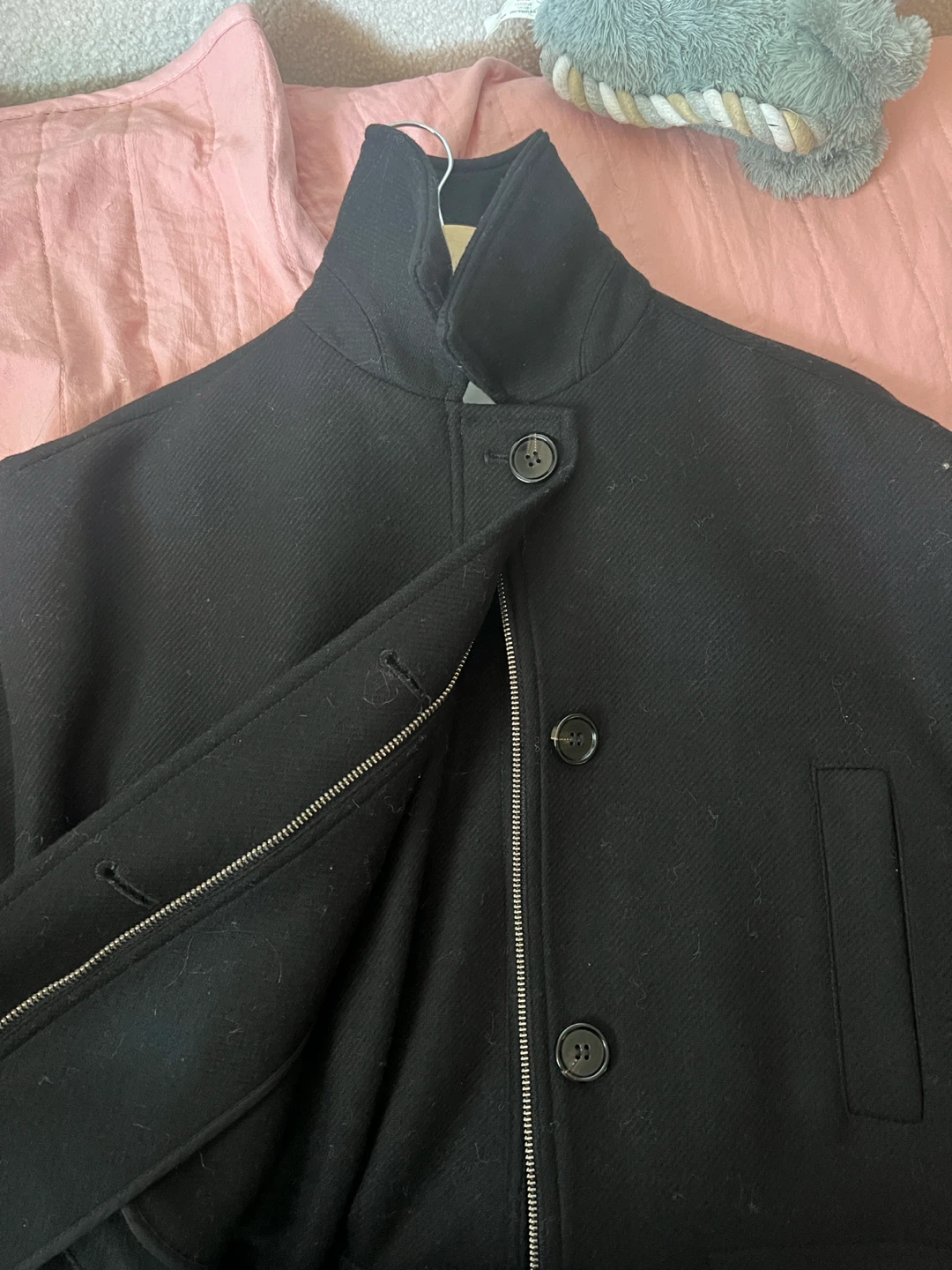Black Wool-Blend Coat COS small - photo 4