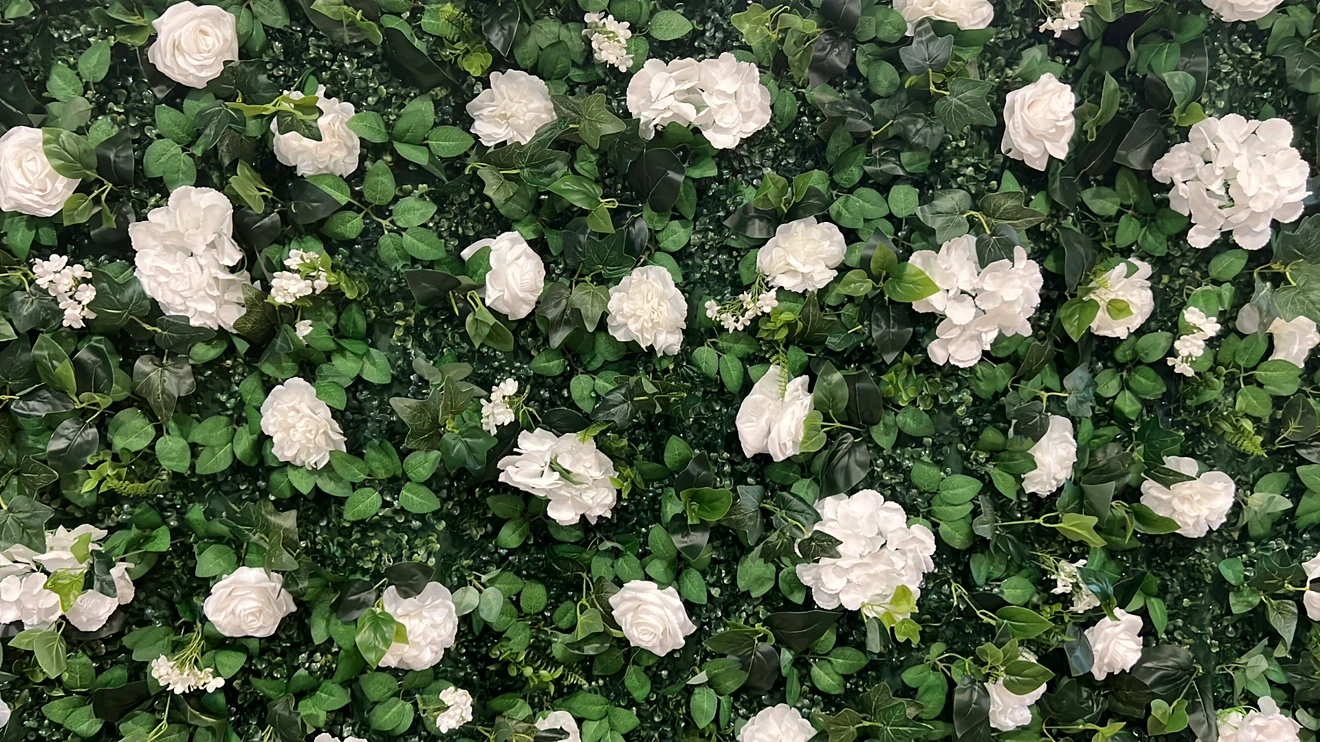Artificial Flower Wall with Greenery